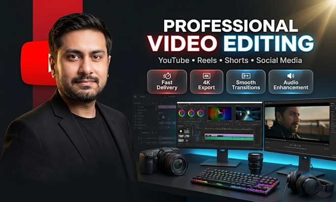edit professional videos for youtube, instagram, tiktok and facebook