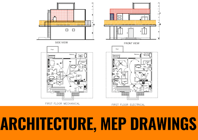Draw architectural and mep drawings for city permit by Mehmoodmaken ...