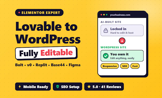 convert figma, ai and lovable to wordpress with elementor