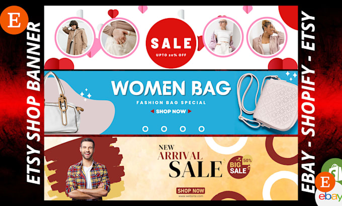 design etsy shop banner, ebay banner, etsy shop cover, shopify cover
