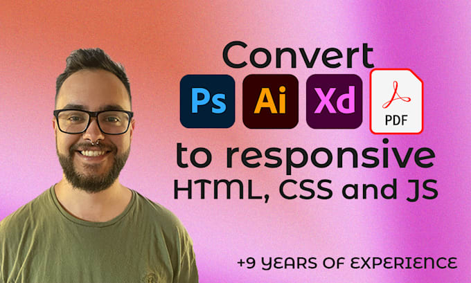 Convert psd, xd, ai to responsive html and css by Carpicoder | Fiverr