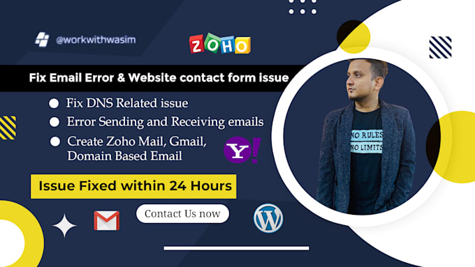 configure or fix gsuite, zoho,email , contact form issue