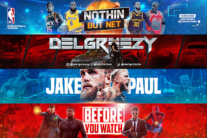 Design attractive youtube channel banner high quality and professional ...