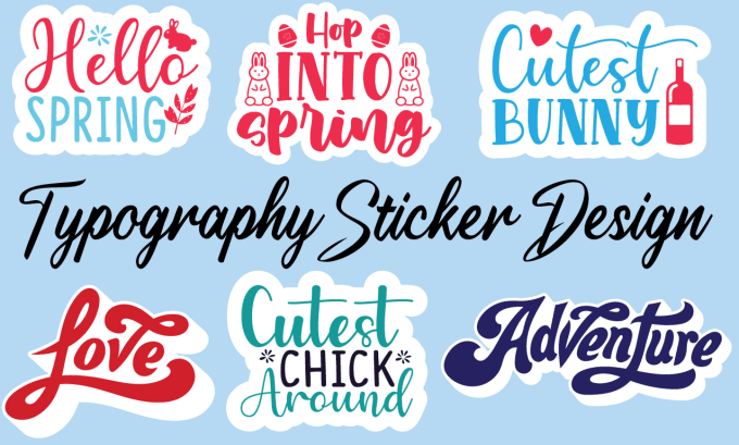 do typography sticker designs for small business label