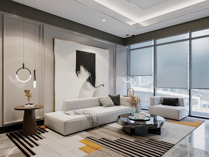 Create 3d render photorealistic interior design by Adakesibukan | Fiverr