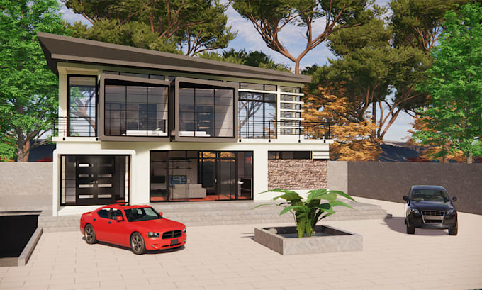 do architecture visualization exterior 3d renderings for home design