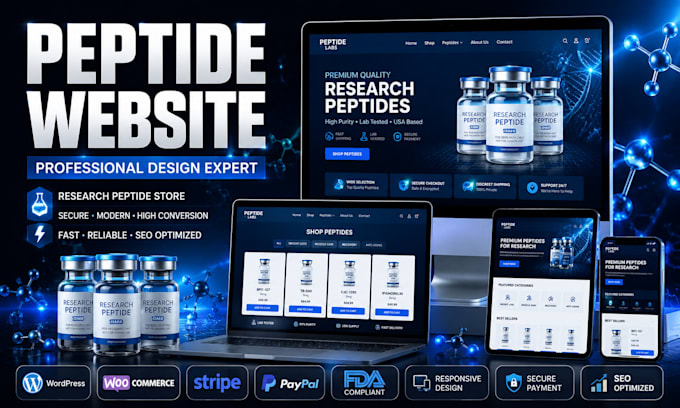 build fda compliant peptide website, research peptide store in wordpress