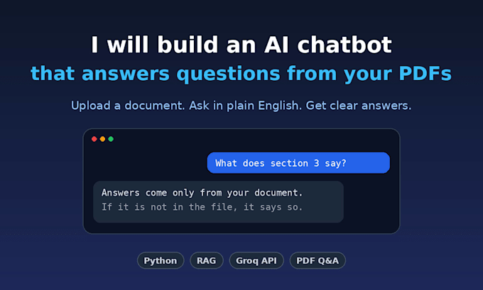 build an ai chatbot that answers questions from your pdfs
