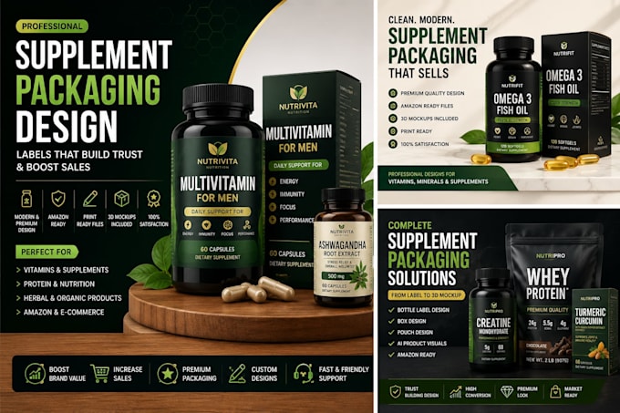 design supplement label and packaging for amazon products