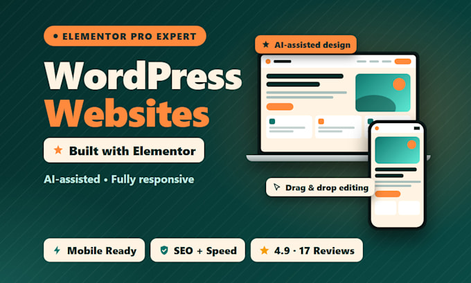 design, and create a wordpress website using elementor page builder