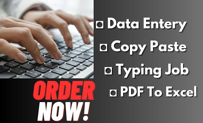 Data entry typing work job, copy paste and excel data entry by ...