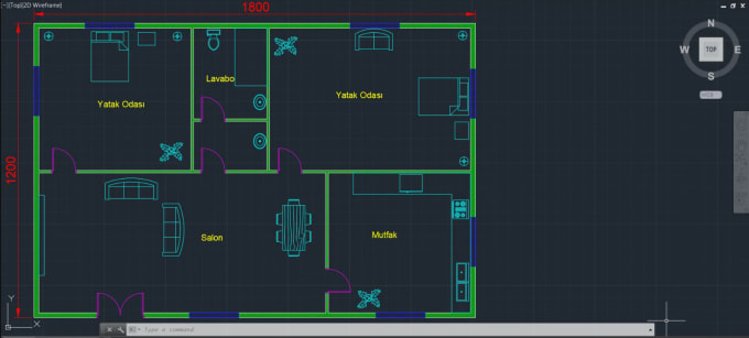 2d Autocad Drawings Floor Plan By Enessarac Fiverr