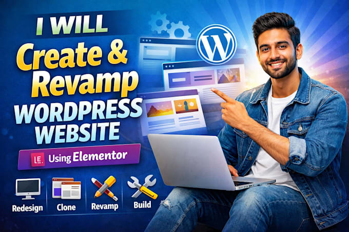 create, redesign, clone, revamp wordpress website using elementor page builder