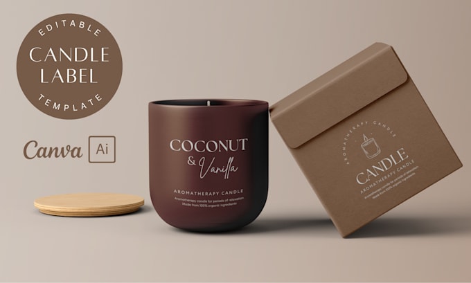 create editable candle labels and package designs