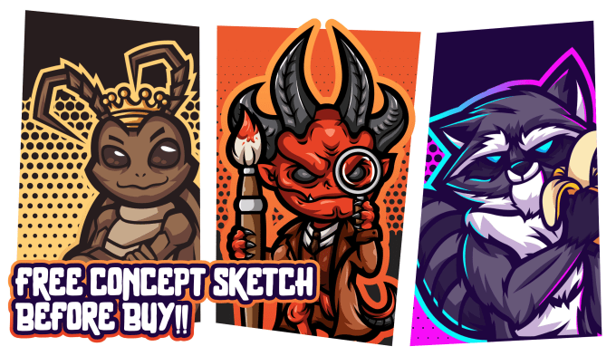 create mascot character logo for your twitch, youtube, kick