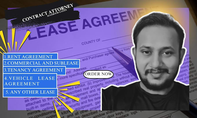 draft lease, rent and commercial lease, lease agreement, and sale deed