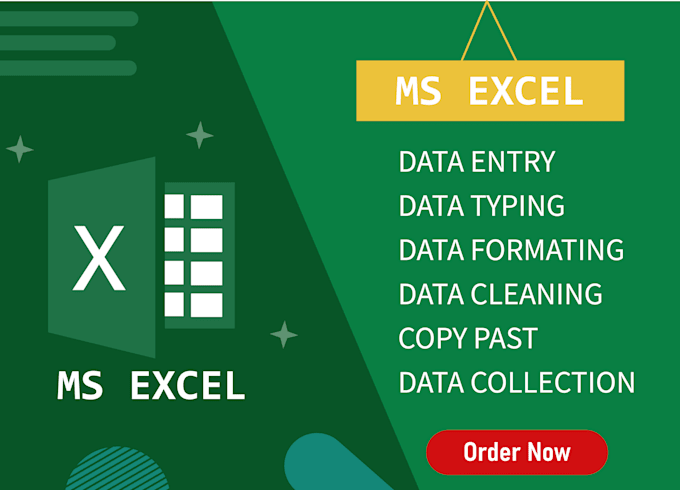 do excel data entry, ms word typing and formating data