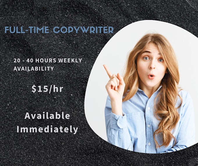be your full time copywriter and content writer