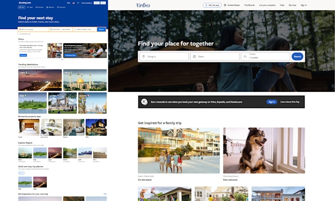 vacation rental website, vacation rental for rental website with booking