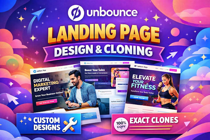 clone or design landing page on unbounce, kartra, clickfunnels 2 0