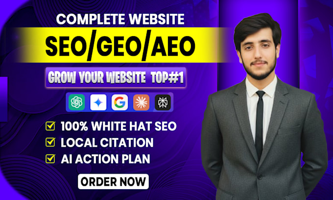 complete GEO, aeo, and llmo rank website on google and ai search