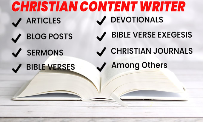 write SEO christian articles, blogs, devotionals, sermons, journals