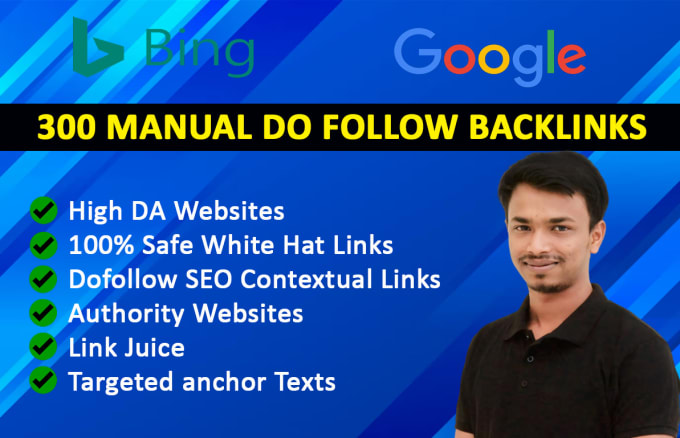 do 300 dofollow white hat manual SEO backlinks