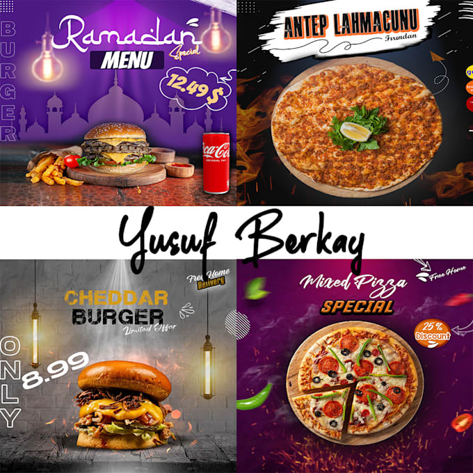 Design restaurant food poster for your business by Yusuffberkayy | Fiverr