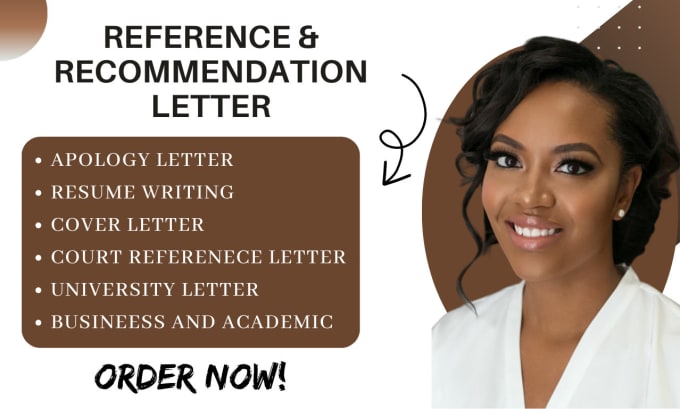 Compose a professional recommendation letter, reference letter, cover ...