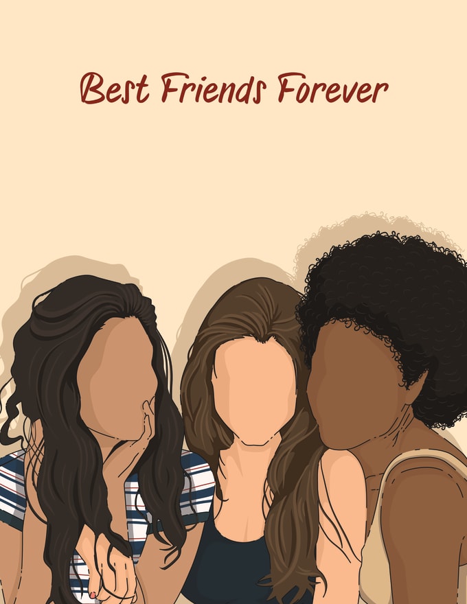 do faceless portrait for you and your pets