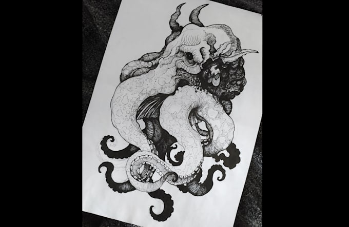 draw horror metal album cover