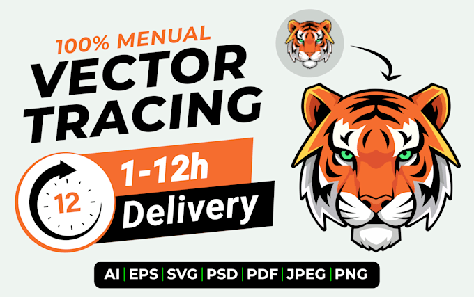 manually vector trace logo, edit, vectorize, redesign, recreate design