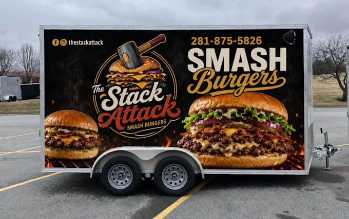 design professional food truck wrap and food trailer wrap design