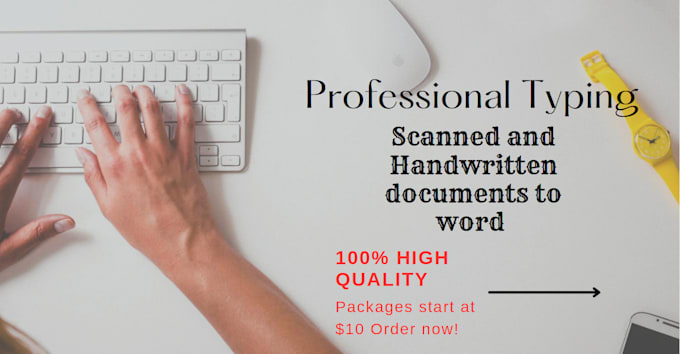 type handwritten or scanned english text to word document