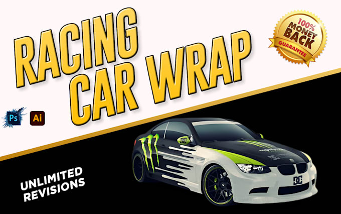 do racing car wrap design, racing car wrap, car wrap design, vehicle wrap design