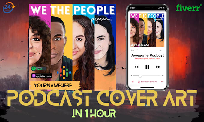design stunning, unique podcast cover art and itunes , spotify podcast artwork