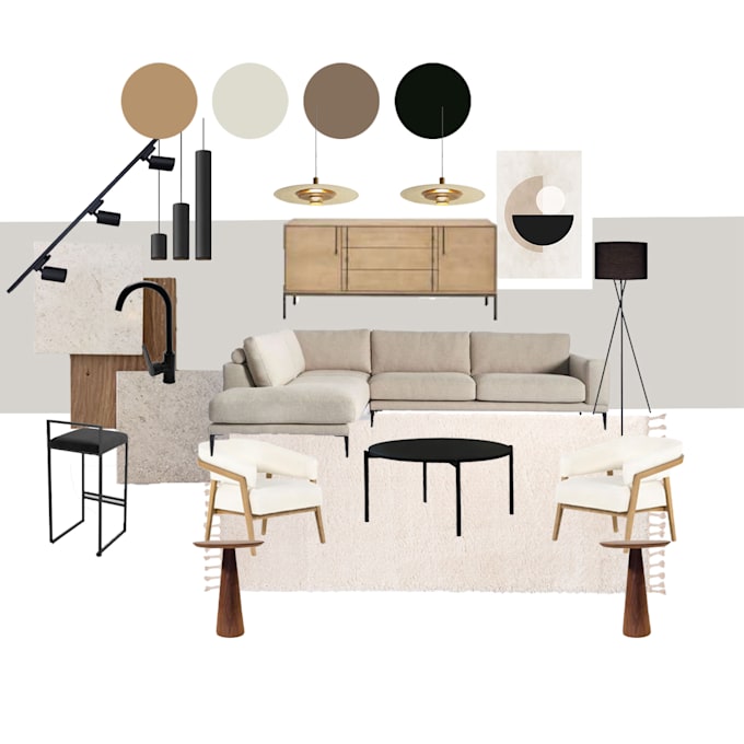 create interior design mood board for any room