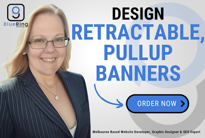 design a retractable banner, pull up or roller banner