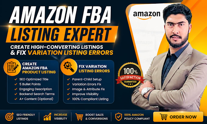 create amazon fba product listing, and fix variations listing errors