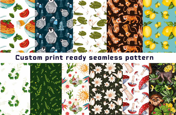 Draw seamless repeatable custom floral pattern for textile print or ...
