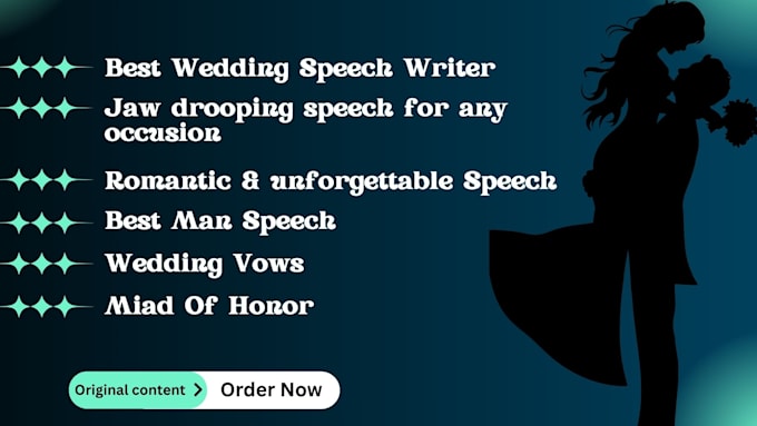 do wedding speech, best man speech, maid of honor and all wedding speech