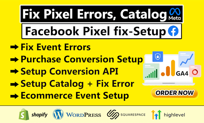 setup facebook meta pixel, meta conversion api, meta catalog