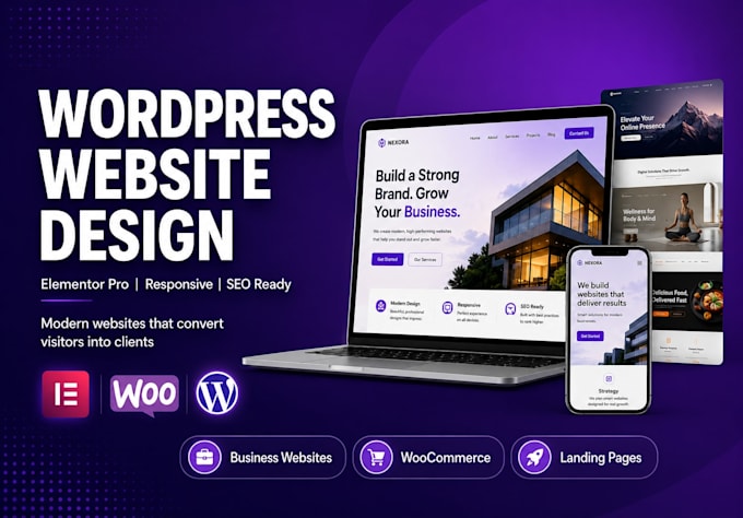 create wordpress website design with elementor pro
