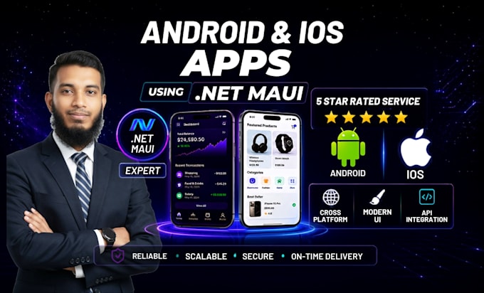 build professional android and ios mobile app using maui