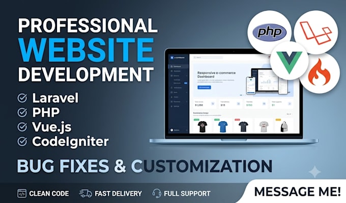 develop or customize PHP laravel websites