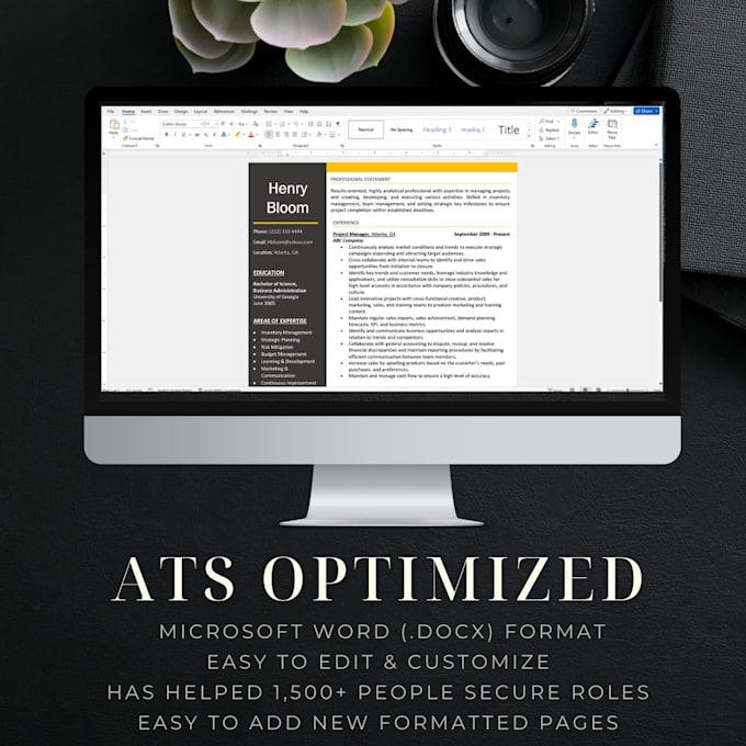 provide an ats optimized resume template