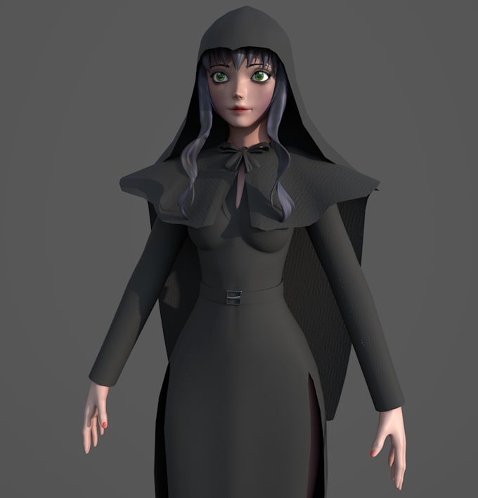 create a detailed 3d character model with pbr textures and rigging