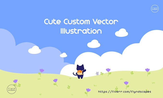 do cute vector illustration custom size as requested