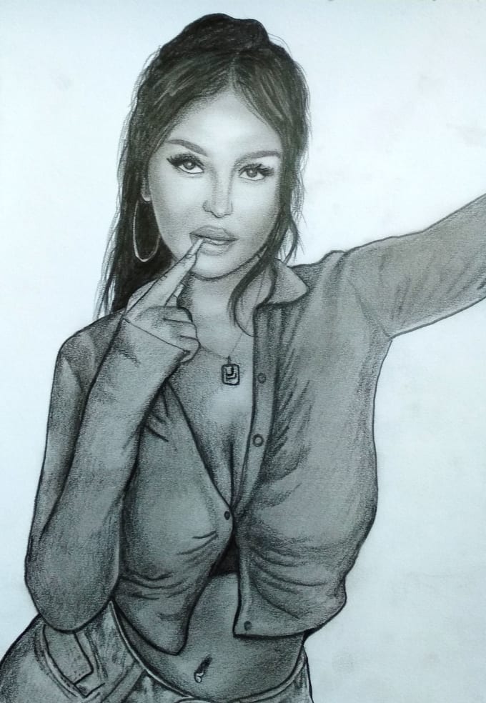 Create a black and white art portrait for you by Bagusyuli Fiverr