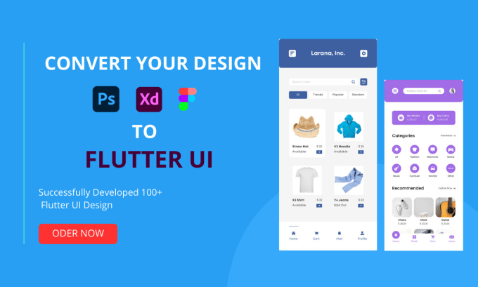 Develop any flutter ui design to flutter code by Hridoyalhasan | Fiverr